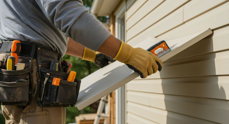 Red Vinyl Siding Installation